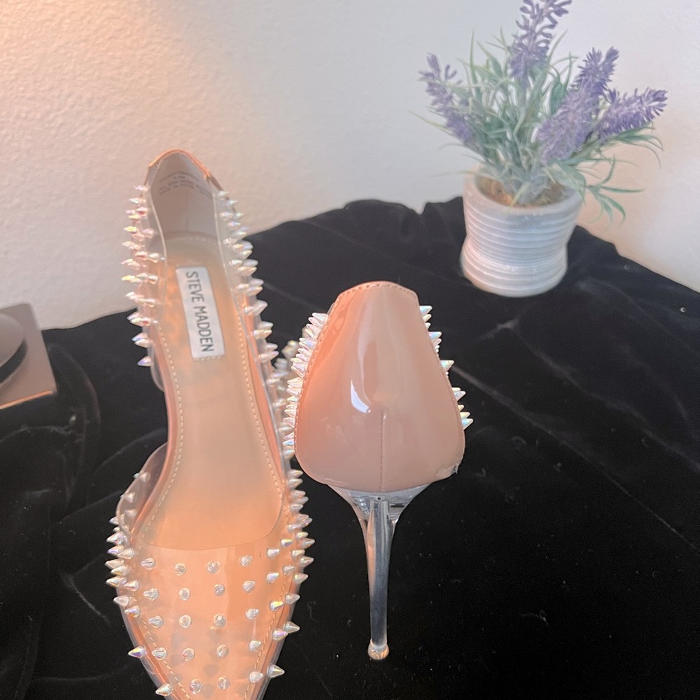 Steve Madden Transparent Crystal Spike Pointed-Toe Stiletto Pumps – Size 6.5 ✨💄 - Picture 10 of 16